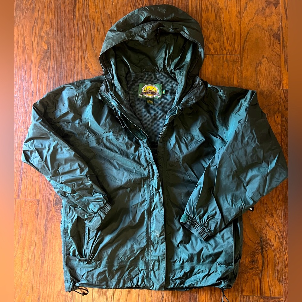 Cabelas Rain Jacket - L, dark green